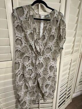 New York & Company Soho Sheer Snake Print Top